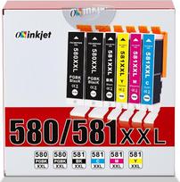 Osinkjet PGI-580 CLI-581 XXL kasetės, suderinamos su Canon TR8550 spausdintuvo kasetėmis, 580 581 Multipack, skirtos Canon Pixma TR7550 TR8500 TS705 TS6350 TS8350 TS8250 TS6150 TS9550 TS615151 (2PGBk bk c m