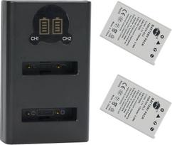 Pakaitinis akumuliatorius (2 vnt.) Išmanusis LED įkroviklis su dviguba USB jungtimi, skirtas EN-EL5 ir Coolpix P3 P4 P80 P90 P100 P500 P510 P520 P530 P5100 P6000 S10 fotoaparatams