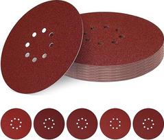 Pakuotė 60 švitrinio popieriaus 225 mm , 40,80,120,180,240 grūdėtumo šlifavimo diskų 225 mm grūdėtumo 8 skylučių, skirtų gipso kartono šlifuokliams, orbitiniams šlifuokliams, šlifavimo mašinoms, šlifavimo mašinoms "Giraffe