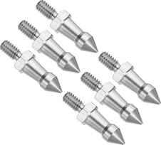 PATIKIL 1/4 colio sriegio trikojo smaigalys 6 pakuotės fotoaparato trikojo įžeminimo smaigalys Nerūdijančio plieno smaigų montavimo adapteris, skirtas monopodo stiliui 2 sidabro spalvos