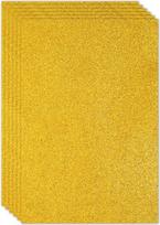 PATIKIL 2 mm (1/10 colio) storio lipni blizganti putplasčio lenta, 16 x 24 coliai (40 x 60 cm), geltona, EVA blizgi putplasčio lenta rankdarbiams, 6 vnt. pakuotė
