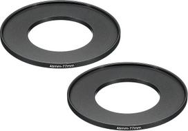 PATIKIL 46mm-77mm metalinis žingsnis aukštyn žiedas 2vnt fotoaparato objektyvo filtro adapterio žiedas Aliuminio filtro adapterio žiedas fotoaparato objektyvo gaubtui juodas