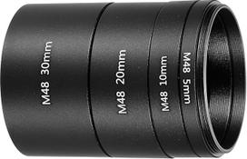 PATIKIL 5/10/20/30 mm Teleskop-Verlängerungsrohr, 4 Stück, M48 x 0,75 mm auf beiden Seiten, Aluminiumlegierung, Objektivadapterring, Verlängerungsrohr für Kamera-Okular-Teleskop-Zubehör, schwarz