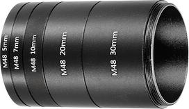 PATIKIL 5/7/10/20/30 mm Teleskop-Verlängerungsrohr, 5 Stück M48 x 0,75 mm auf beiden Seiten, Aluminiumlegierung, Objektivadapterring, Verlängerungsrohr für Kamera-Okular-Teleskop-Zubehör, schwarz