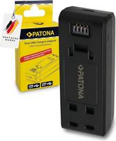 PATONA Dvigubas įkroviklis "Micro USB" ir USB-C įvestis, skirtas "Insta360 ONE R" ir "ONE RS", suderinamas su "Insta IS360RB" akumuliatoriumi, valdomas mikrovaldiklio, apsaugo nuo perkaitimo ir perkrovimo