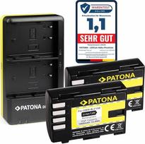 PATONA Dvigubas įkroviklis su 2 x baterijomis DMW-BLF19E / BLF19 Suderinamas su Panasonic Lumix DC-G9 DC-GH5 GH5L GH5M DMC-GH3 GH3A DMC-GH4 GH4A GH4H GH4M GH4R GH4U