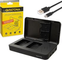 PATONA Dvigubas NP-FW50 baterijų įkroviklis su "Power Bank" funkcija ir atminties kortelių saugykla, suderinamas su "Sony Alpha 7 6400 6500 A7S A7R A7II ZV-E10 DSC RX10 Mark II III IV RX1R III DSC-RX1RM3