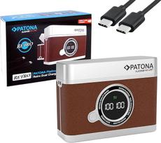 PATONA Platinum Retro dvigubo įkrovimo dėžutė USB-C Fuji NP-W126 NP-W126S akumuliatoriui - greitas įkroviklis su LED ekranu, PD ir QC, 8,4 V, įkrovimo ir saugojimo dėžutė, suderinama su X-H1 X-Pro3 X-T30 X-T200 X-A10