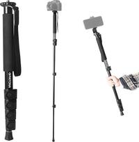 PATONA Premium teleskopinis monopodo trikojis | Lengvas teleskopinis dizainas iš tvirto aliuminio | Gezi Mono One Camera Tripod | Monopodas iki 155 cm | 1/4 ir 3/8 colio sriegis | Pristatomas su nešiojimo krepšiu