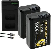 PATONA Protect NP-FW50 baterija 1100 mAh su įkrovikliu PD Performance Suderinama su "Sony NEX-C3 NEX-F3 NEX-3 NEX-5 NEX-6 NEX-7 DSC-RX10 Mark II III IV Alpha A33 A55 7 5000 6100