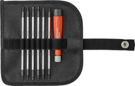 PB Swiss Tools Mini atsuktuvų rinkinys PB 513 | 100 % Šveicarijos gamybos | 6 dalių atsuktuvų rinkinys su "Duplex" keičiamais ašmenimis "Torx Phillips", šešiakampiais lizdais, kompaktiškame dirbtinės odos krepšyje