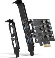 PCIe į USB 3.0 kortelė 4 prievadų 5Gb/s PCI Express išplėtimo kortelė su žemo profilio laikikliu, suderinama su "Windows 11/10/8/7" ir "Linux", skirta staliniams kompiuteriams