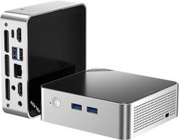 PELADN Mini kompiuteris AMD Ryzen 4300U bis zu 3,7 GHz, 8GB DDR4 RAM, 256GB SSD, mini kompiuteris su 4K/60Hz trigubu ekranu, dvigubu HDMI ir C tipo ekranu, "WiFi 6", "Bluetooth 5.3", skirtas biurui ir namų biurui