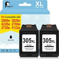 Penguin 305XL juodos spalvos spausdintuvo kasetės HP Envy 6000e kasetės Envy 6010e 6020e 6022e 6030e 6032e Envy Pro 6400 6420 6422 6430 6432 HP 305 spausdintuvo kasetės XL (2 juodos spalvos)