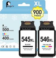 Penguin 545XL 546XL spausdintuvų kasetės, skirtos Canon spausdintuvų kasetėms 545 546 TR4650 4651 TS3350 TS3450 MG2555S MG2450 MG2550 MG3050 MG3053 MX495 PG-545 XL CL-546 XL juodos ir spalvotos kasetės)