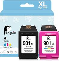 Penguin 901XL spausdintuvo kasetės HP 901 XL, skirtos "Officejet J4624 4500 g510a G510n J4500 J4524 J4540 J4560 J4580 J4585 J4600 Remanufactured Cartridges (juodos ir spalvotos)