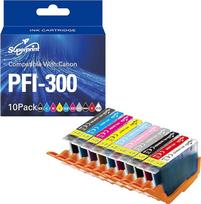 PFI 300 rašalo kasetės, suderinamos su "Canon" PFI-300 daugiapakuočių spausdintuvų rašalo kasetėmis, skirtomis imagePROGRAF PRO-300 spausdintuvams (300, 10 vnt.)
