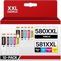 PGI 580XXL CLI 581XXL kasetės, suderinamos su "Canon" 580 581 spausdintuvo kasetėmis, skirtomis "Canon TR8550" TS705a TS6350a TS8350 TS9550 TS705 (10 vnt., 580 PGBK 581BK 581 CMY XXL)