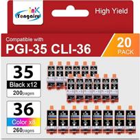 PGI-35 CLI-36 rašalo kasetės CAN PGI 35 CLI 36 PGI35 CLI36 CAN IP100 IP110 IP110WB IP100WB Mini260 Mini320 TR150 TR160 (12 juodų 8 spalvotų)