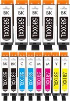 PGI-580 CLI-581 XXL spausdintuvo kasetės suderinamos su "Canon 580XXL 581XXL" kasetėmis, skirtomis "Pixma TS6350 TS705 TS8350 TS8352 TS9550 TS6351 TS8351 TR8550 TR7550 TS9150 TS9150 TS9150 TS99 551C TS558250