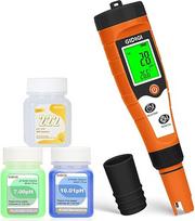 pH ir chloro matuoklis baseinams, druskos matuoklis baseinams su kalibravimo tirpalu, 7-in-1 matuoklis ORP, EC, TDS ir temperatūra akvariumams, hidroponikai, geriamajam vandeniui, kubilams, vandens testavimo rinkinys