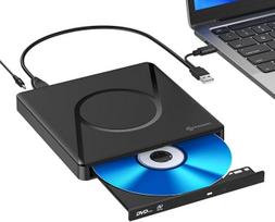 PHIXERO išorinis 3D "Blu-ray" DVD įrašymo įrenginys Nešiojamasis "Blu-ray" diskas su USB 3.0, 100GB disko įrašymo funkcija ir USB kabeliu, skirtas "Mac OS", "Windows XP/7/8/10", "Linux", "Vista", nešiojamiesiems kompiuteriams
