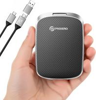 PHIXERO P5PLUS nešiojamasis 1 TB iki 550MB/s SSD diskas, USB 3.2 Gen 2 išorinis SSD diskas, USB C į C ir C&A, skirtas išmaniajam telefonui, planšetiniam kompiuteriui, asmeniniam kompiuteriui, laboratoriniam darbalaukiui (juodas)