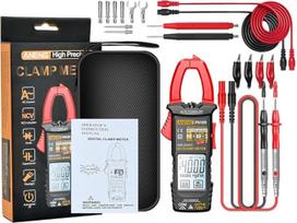 PN109 Smart Clamp Meter 600A aukštos kintamosios srovės jutiklinio ekrano ekrano testeris 4000 Count Multimetras Įtampa Ohmmer Trim įrankis ir kombinuota linija su dėžute Raudona