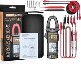 PN109 Smart Clamp Meter 600A High AC Touch Cream Display Tester 4000 Counts Multimeter Voltage Ohmmer Trim Tool and Combination Line with Box Black