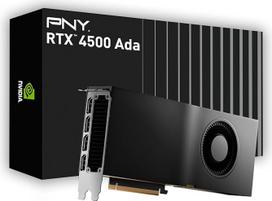 PNY NVIDIA RTX 4500 Ada kartos 24GB GDDR6 PCI Express 4.0 dviejų lizdų 4X DisplayPort, 8K palaikymas, itin tylus aktyvusis ventiliatorius