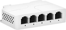 PoE ilgintuvas su 5 prievadais, 1 vidinis ir 4 išoriniai - IEC 802.3af/at, 90 W vidinis ir 30 W išorinis PoE kartotuvas, 10/100Mbps, Vlan, išplečiamas iki 250 m, automatinis PD aptikimas, tvirtinimas ant DIN bėgio ir sienos