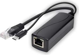 PoE skirstytuvas USB Type-C 48V-5V maitinimo šaltinis, atitinkantis 802.3af/at standartą, 10/100/1000Mb/s adaptyvusis Gigabit Ethernet, idealiai tinka "Raspberry Pi", "Hikvision", apsaugos kameroms, išmaniesiems namų įrenginiams ir kt.