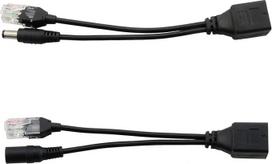POE Splitter Injector Kit 1 poros maitinimo per Ethernet pasyvusis PoE adapteris Injector Splitter kabelis su 5,5x2,1 mm DC kištuku 12V
