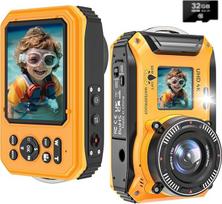 Povandeninis fotoaparatas, 4K skaitmeninis fotoaparatas, atsparus vandeniui UHD, 64MP vandeniui atsparus fotoaparatas 64MP 33FT atsparus vandeniui, atsparus dulkėms, plaukiojantis su automatiniu fokusavimu Skaitmeninis fotoaparatas 1500mAh baterija