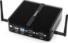 Pramoninis kompiuteris "Win 11 Fanless Mini PC J5005 Fanless Computer, 8GB RAM 256GB SSD, Gigabit Ethernet HD VGA Dual Display 2 RS232 COM, WiFi BT pramoniniam verslui