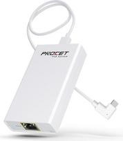 PROCET Gigabit PoE auf USB-C Konverter, bis zu 60W Ethernet Adapter für Echo Hub, iPad Pro, Surface Go, Galaxy Tab, Laptop, Home Assistant, Digital Signage Display, Smart Speaker, VR Quest