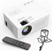 Projektorius, nešiojamasis mini projektorius, Full HD 1080P projektorius, 50-100 % priartinimas, "Bluetooth 5.2", 200 colių namų kinas, suderinamas su išmaniuoju telefonu/televizoriaus lazdele/nešiojamuoju kompiuteriu