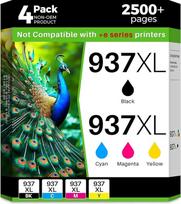 Q-image 937XL Patronen 937e mit Chip Kompatibel für HP 937 Druckerpatronen Kompatibel für HP 937 XL für HP OfficeJet 9730 9120b 9110b 9720 9130b 9117b 9720b Druckerpatronen (4 vnt.)