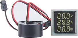 Quadratisches LED-Digitalvoltmeter Amperemeter Messgerät AC50-500V Signalleuchten Spannung Strom Frequenz Combo Meter Anzeige Tester (WHITE)