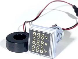 Quadratisches LED-Digital Voltmeter Amperemeter Hertzmeter AC20-500V Signalleuchten Spannung Strom Frequenz Combo Meter Anzeige Tester