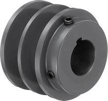 QUARKZMAN 2BK28-1 1/8 V-Riemenscheibe 1 1/8" Bohrung 2.95" Außendurchmesser Doppelrille Nabenriemenscheibe Auf Maß Gebohrte Riemenscheibe Gusseisen Riemenprofil Für 3L Oder B Riemen