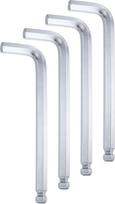QUARKZMAN 4 Stück 14mm Innensechskantschlüssel mit Kugelkopf, Metrisch Cr-V Stahl L-Form Schraubenschlüssel Reparaturwerkzeug für Zuhause Fahrrad Motorrad Reparatur DIY, Silber