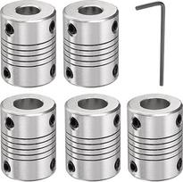 QUARKZMAN 5 aliuminio lydinio velenų jungtis nuo 8 mm iki 10 mm, lanksti jungiamoji variklio jungtis, žingsninio variklio jungtis, skirta CNC mašinoms ir 3D spausdintuvams (L25xD19)