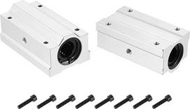 QUARKZMAN SCS16LUU linijinis rutulinis guolis slydimo įvorė Aliuminis 84 mm ilgio linijinis ritininis guolis slydimo blokas, skirtas 16 mm apvaliam veleno strypui 3D spausdintuve CNC mašinoje Sidabrinė spalva 2 vnt.