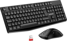 QWERTZ belaidės klaviatūros pelės rinkinys, 105 klavišų dydžio klaviatūra su skaičių klaviatūra, 2,4 GHz belaidis ryšys su USB Nano imtuvu, 1400 DPI optinė pelė, "Plug and Play", skirta "Windows", "PC", nešiojamiesiems kompiuteriams ir "Mac" kompiuteriams