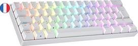 Ranked N60 Nova mechaninė 60 proc. klaviatūra, "Hotswap" žaidimų klaviatūra, 62 programuojami klavišai su RGB apšvietimu, skirta PC/Mac žaidėjams, AZERTY prancūzų kalba (balta, Gateron Pro Yellow)