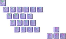 Ranked Rubber Keycap Set | Double Shot Translucent | OEM profilis mechaninei žaidimų klaviatūrai (levandų spalvos, 23 klavišai)
