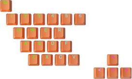 Ranked Rubber Keycap Set | Double Shot Translucent | OEM profilis mechaninei žaidimų klaviatūrai (oranžinė, 23 klavišai)