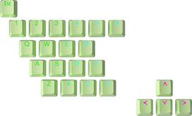 Ranked Rubber Keycap Set | Double Shot Translucent | OEM profilis mechaninei žaidimų klaviatūrai (Pistachio, 23 klavišai)