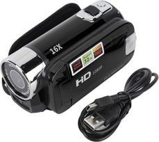 Rankinė vaizdo kamera, 1080P 16 MP DV fotoaparatas, 16x skaitmeninio priartinimo vaizdo kamera su sukamu 2,7 colių TFT ekranu ir USB kabeliu (juoda)